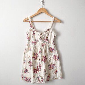 Charlotte Russe Floral Cotton Button Mini Dress Size Medium